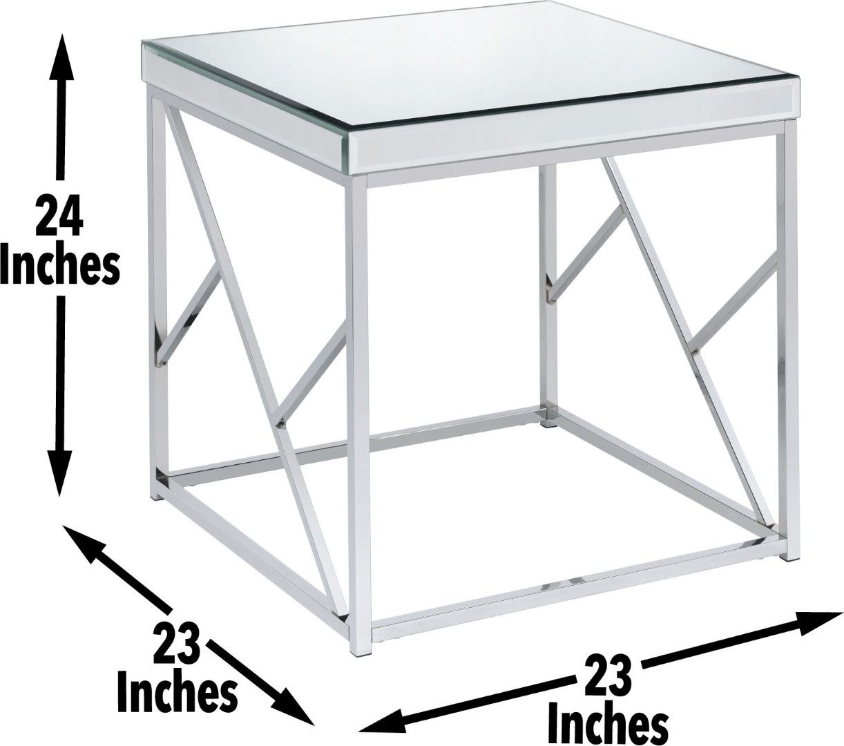 Evelyn MirrorTop End Table  Chrome