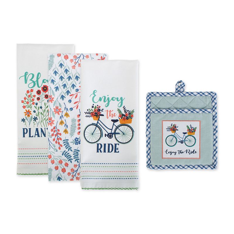 4-Piece Bicycle and flower prints Kitchen Set  28