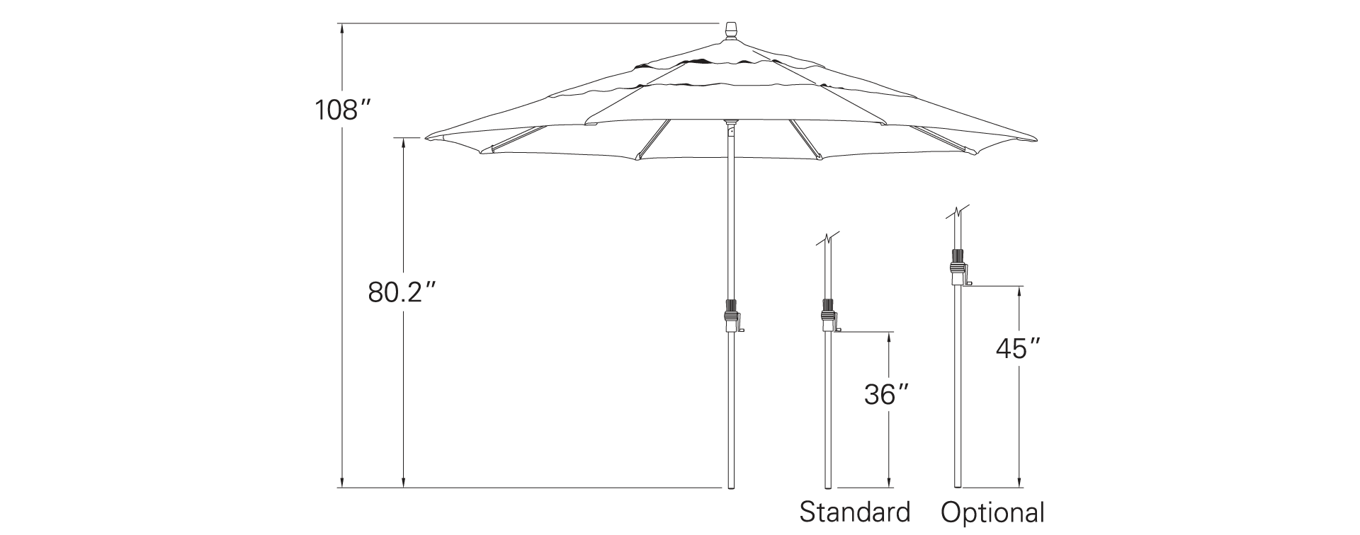 Treasure Garden 11' Collar Tilt Octagon Umbrella