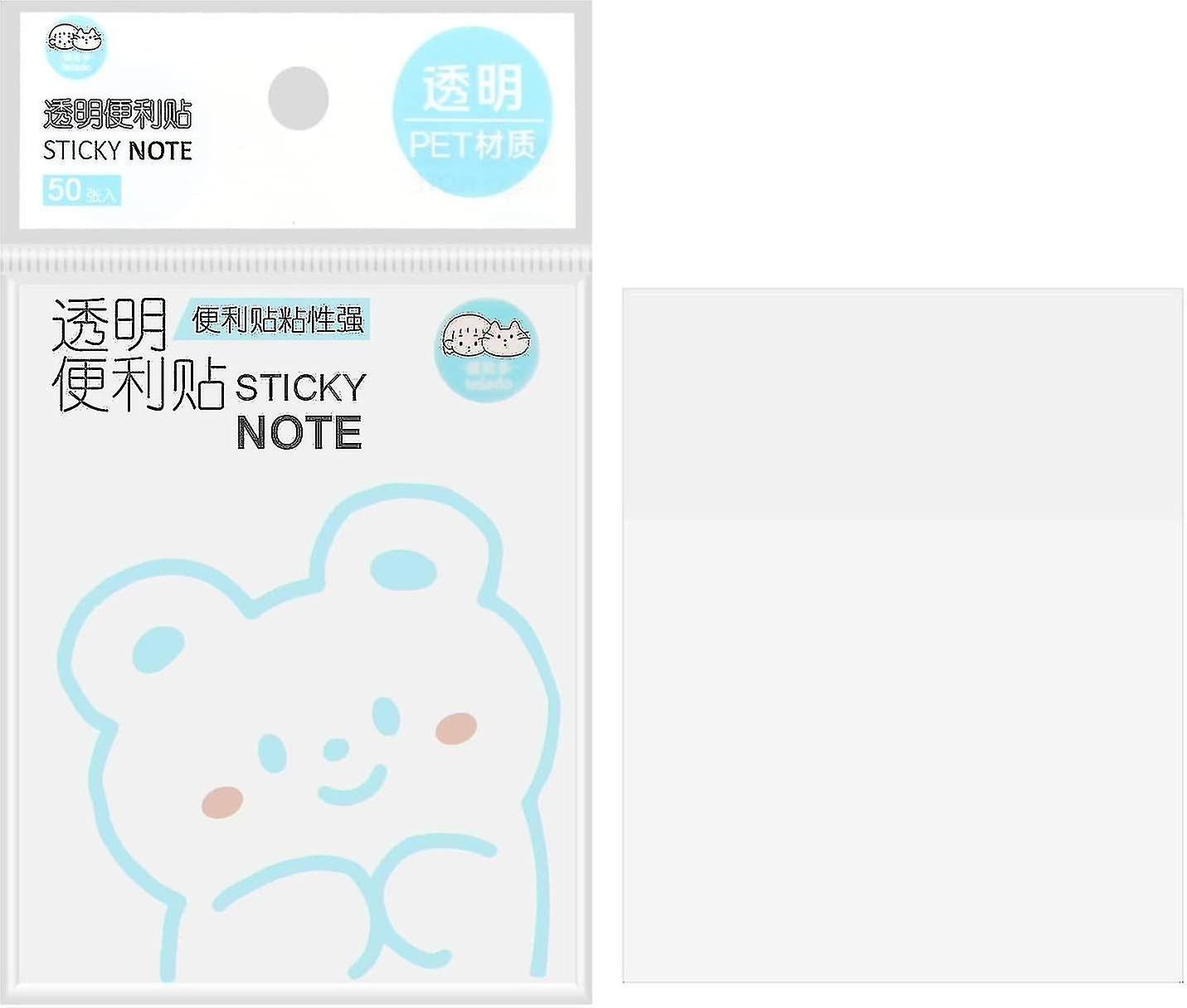 Transparent Sticky Notes - 100 Sheets 3 X 4 Inch Clear Self-stick Note Pad， Waterproof Memo Pad