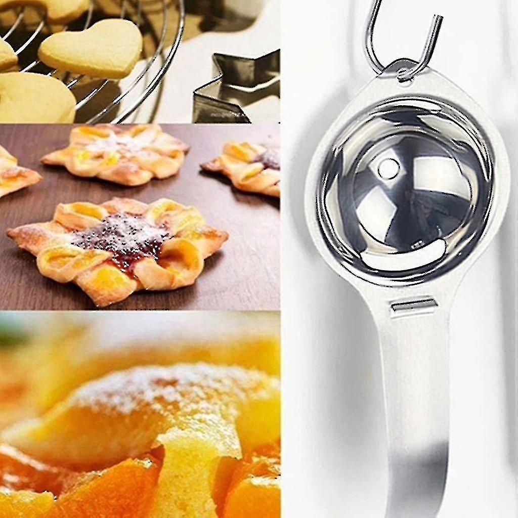 Oval Egg Separator Yolk White Filter Egg Separator Food Grade Stainless Steel(17*7cm)