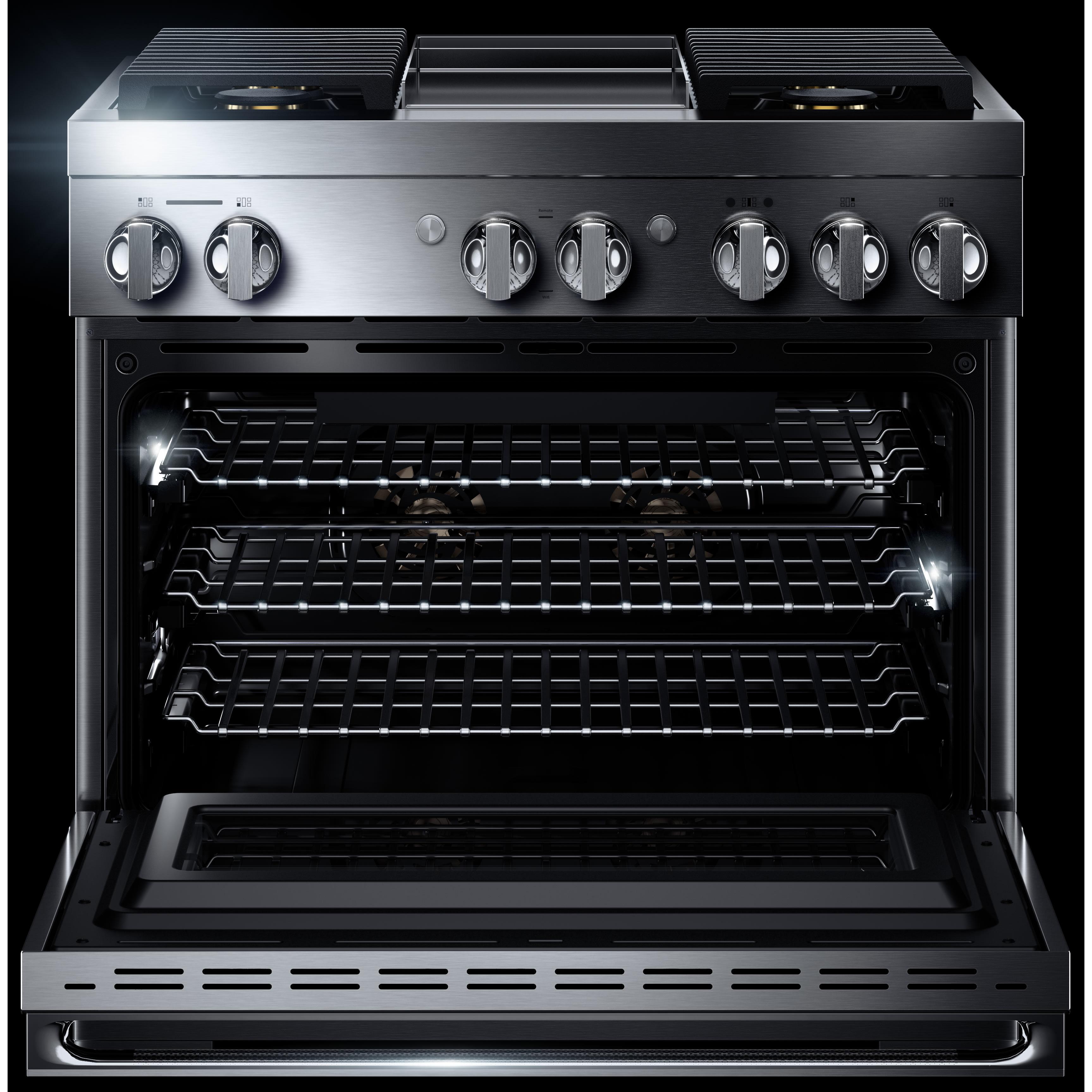 JennAir 36-inch Freestanding Dua-Fuel Range with JennAir® Culinary Center JDRP536HM