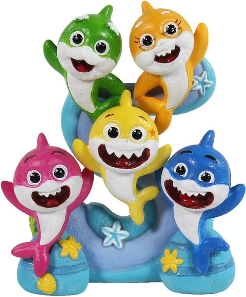 Penn-Plax Nickelodeon Baby Shark Family Aquarium Decoration， Small