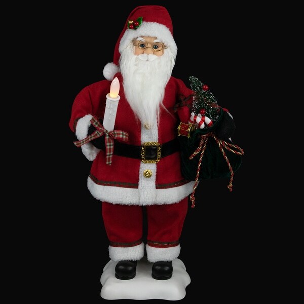 24 Inch Animated Santa Claus Lighted Candle Musical Christmas Figure