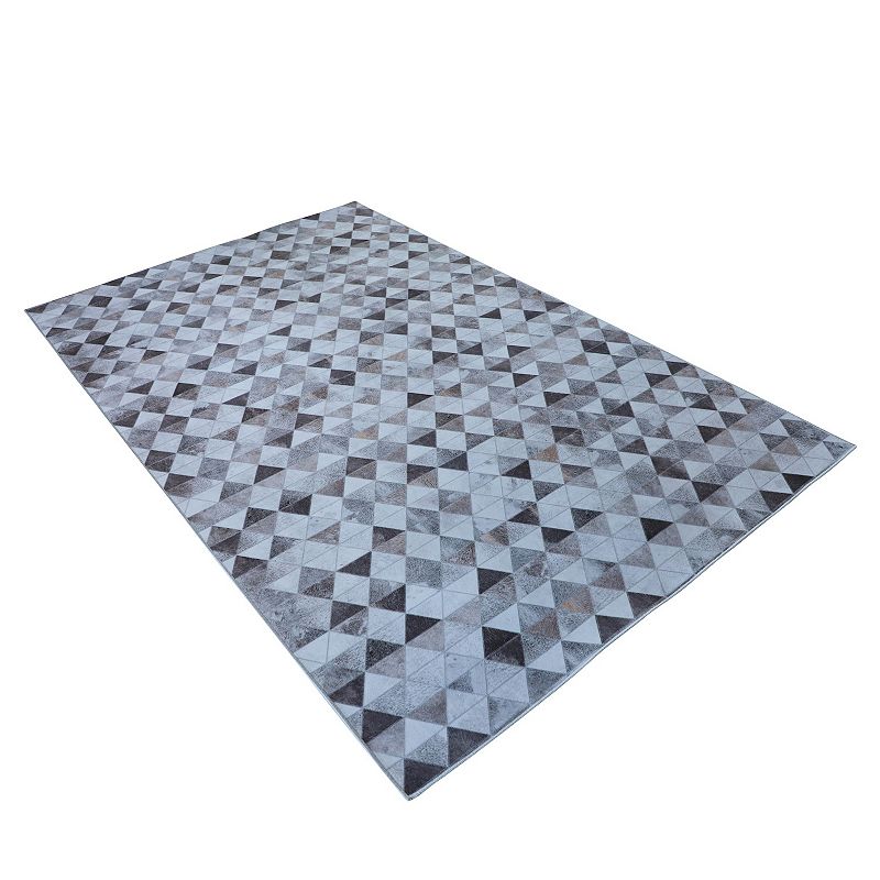 Walk on Me Faux Cowhide Digital Printed Patchwork Diamonds in the Rough Indoor Area Rug