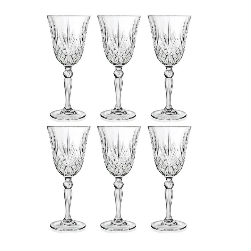 Majestic Gifts Inc. Crystal like Glass Wine Goblets  7 Oz. Set/6   7.5\