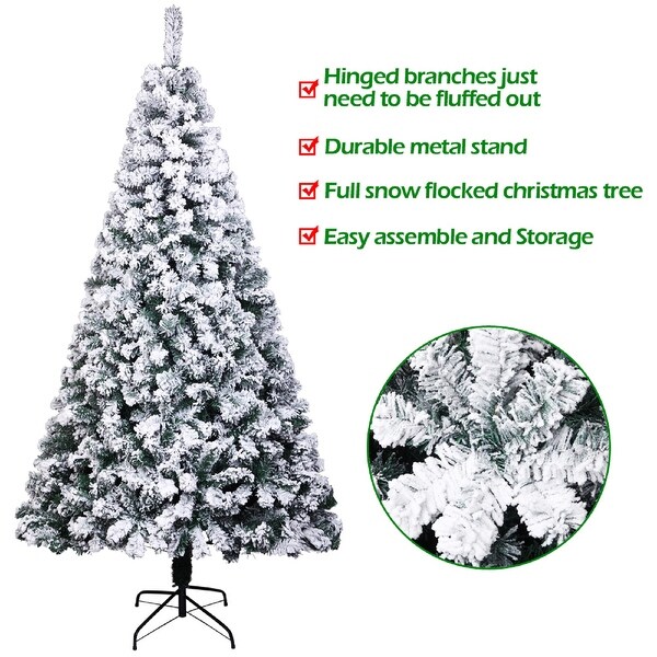 7FT Pvc Flocking Christmas Tree 1300 Branches Automatic Tree