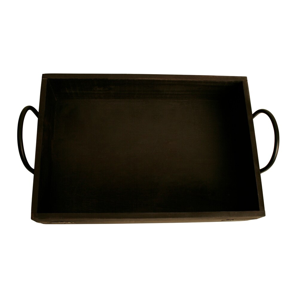 Wald Imports Brown Wood Decorative Tray