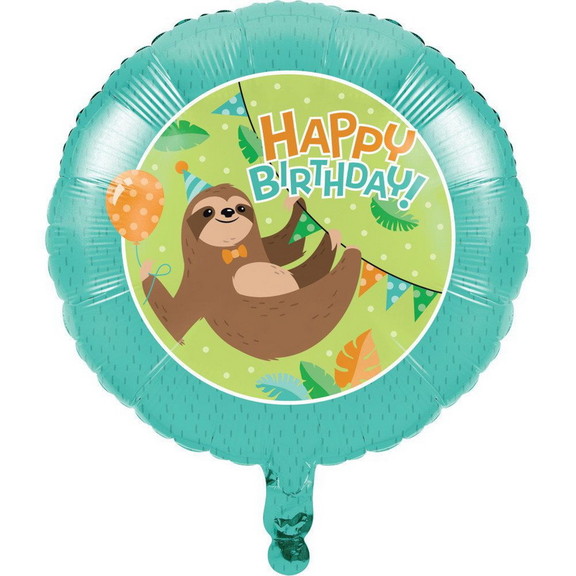 Creative Converting 640892 Sloth Birthday Foil Bal...