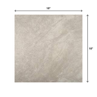 TrafficMaster Portland Stone Gray 18 in. x 18 in. Glazed Ceramic Floor and Wall Tile (17.44 sq. ft.  case) ULMK18181PV