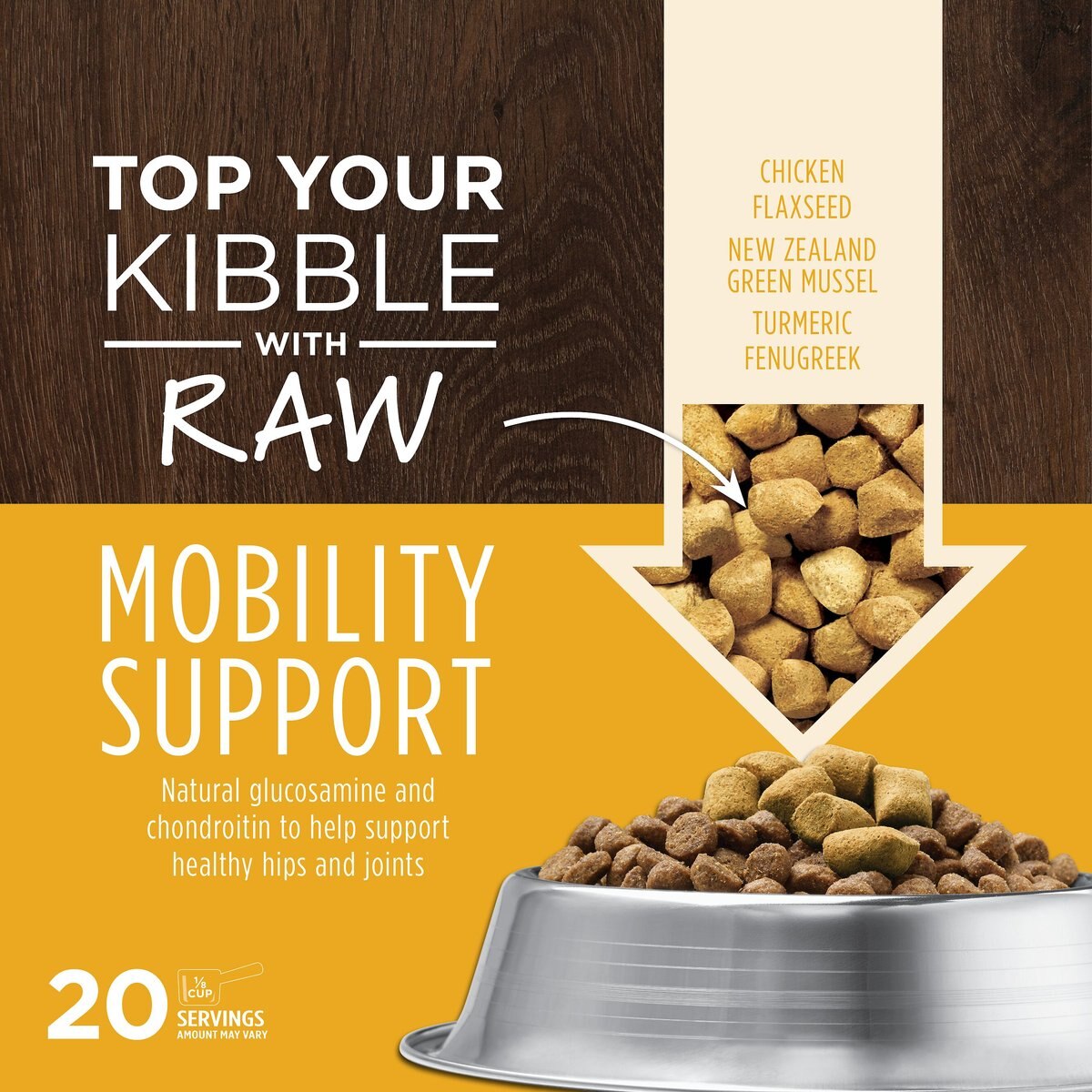 Instinct Freeze Dried Raw Boost Mixers Grain-Free Mobility Support Recipe Dog Food Topper