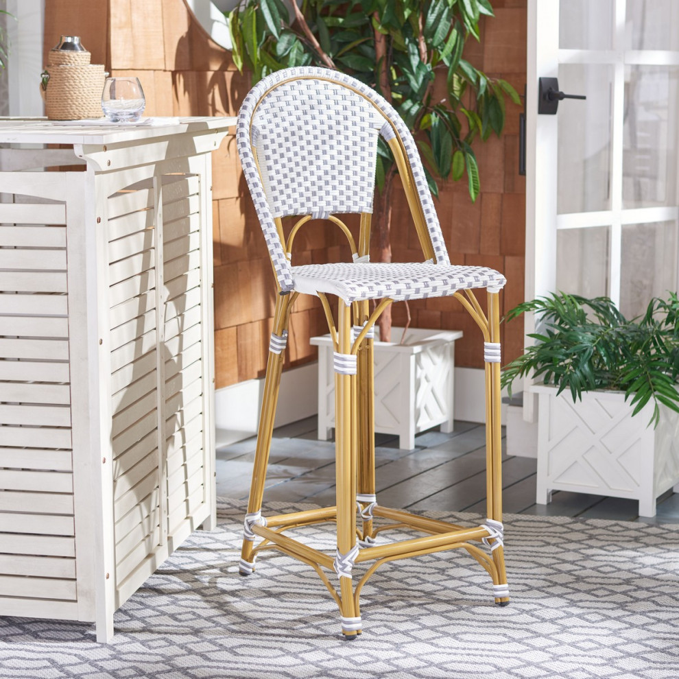 Lafayette Stackable Bar Stool Grey   Tropical   Outdoor Bar Stools And Counter Stools   by AED Luxury Home Decor  Houzz