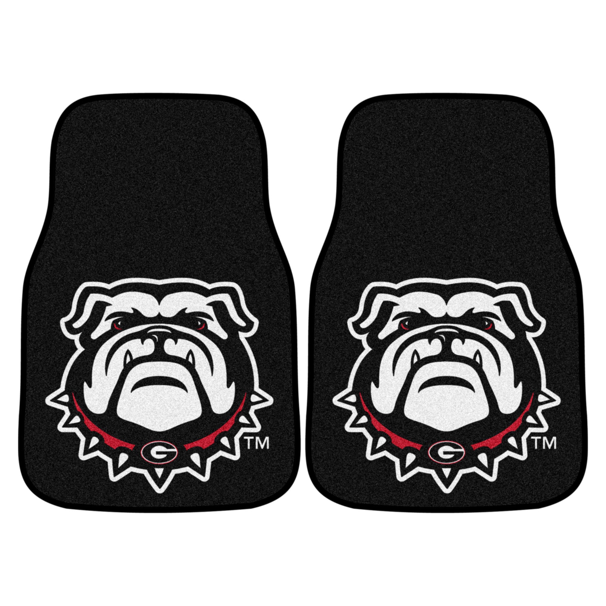 Georgia Black New Bulldog 2-pc Carpeted Car Mats 17