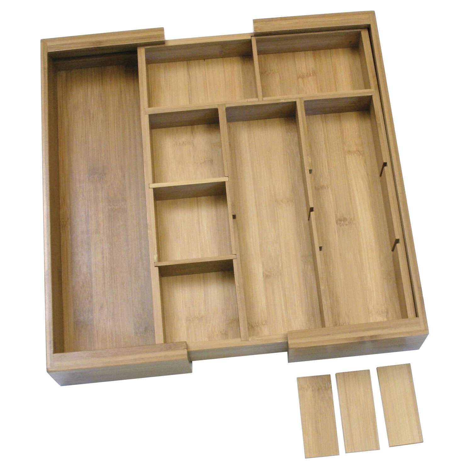 Lipper International 2.63 in. H X 11 in. W X 15 in. D Bamboo Adjustable Storage Tray Organizer