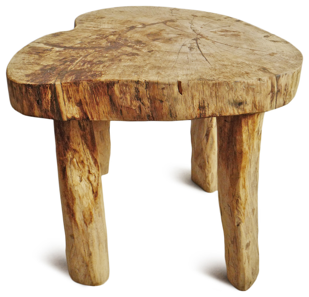 Rustic Raw Naga Four Leg Table   Rustic   Side Tables And End Tables   by Design Mix Furniture  Houzz