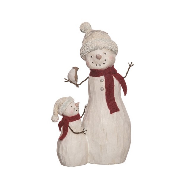 Transpac Resin 10 43 In White Christmas Rustic Snowman With Scarf Figurine