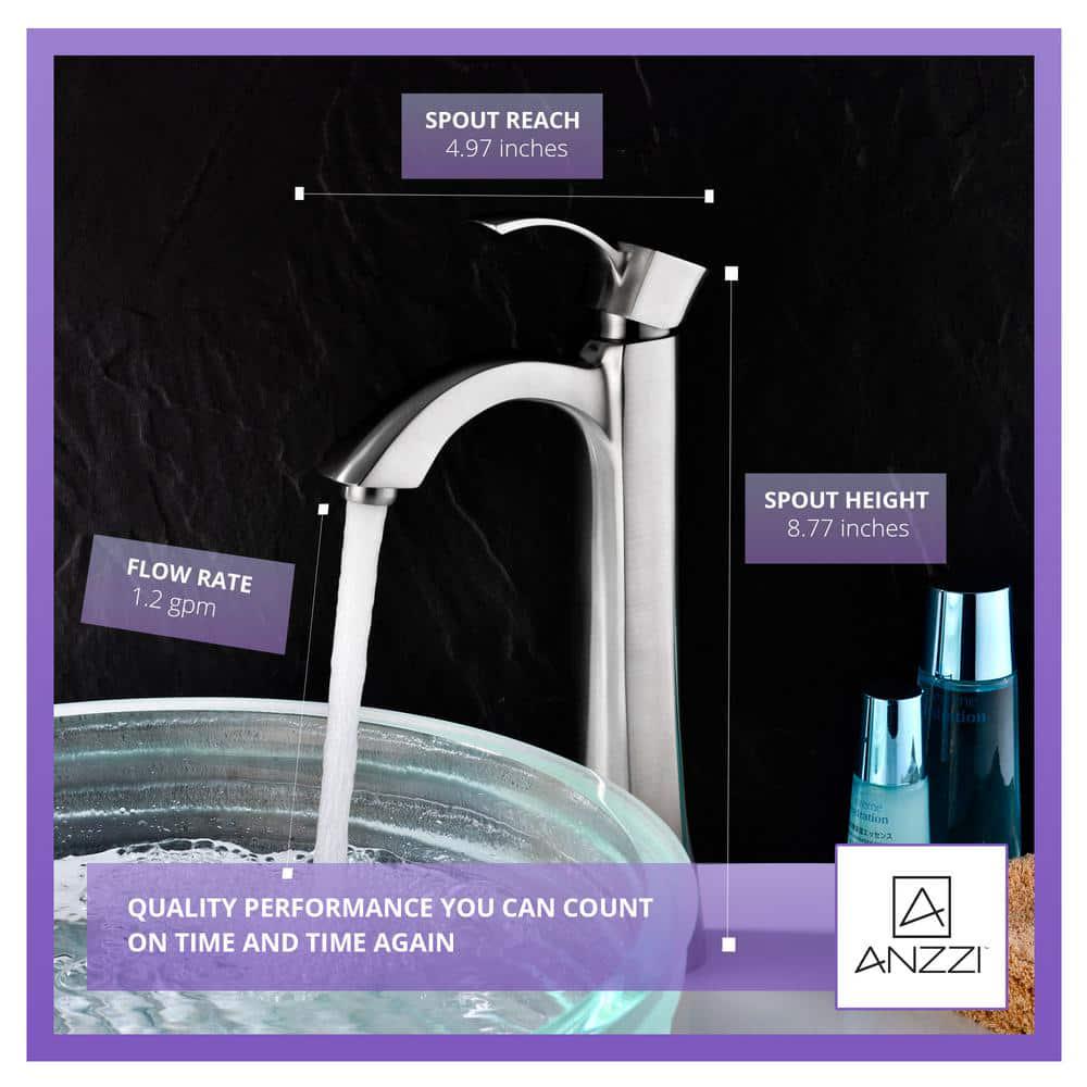 ANZZI Harmony Series Single Hole SingleHandle Vessel Bathroom Faucet in Brushed Nickel