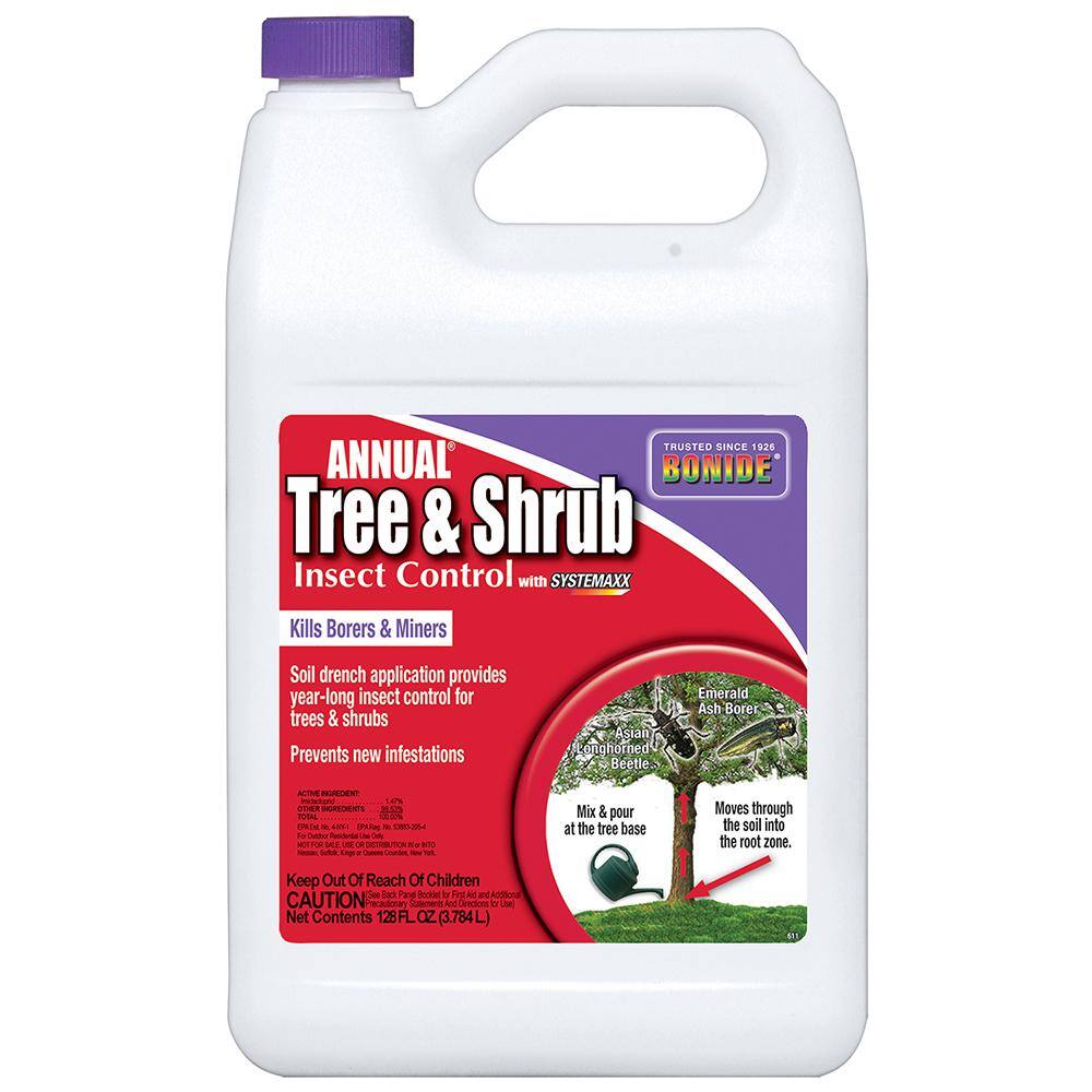 Bonide Annual Tree and Shrub Insect Control with Systemaxx 128 oz. Concentrate Year Long Protection and Insect Killer 611