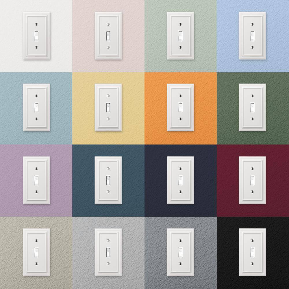 AMERELLE Continental 1 Gang Rocker Metal Wall Plate - White 94RW