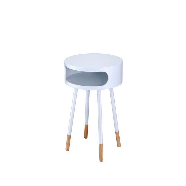 Special End Table in White and Natural