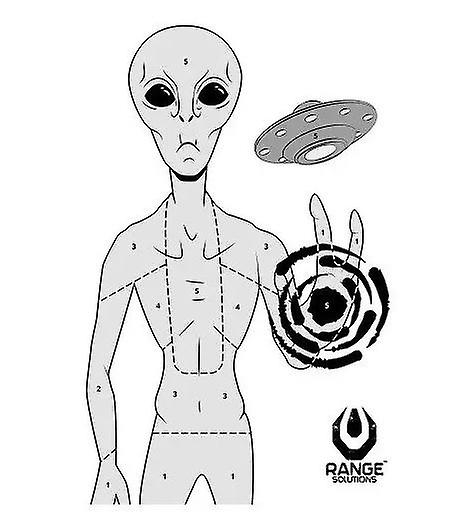 RANGE SOLUTIONS - PAPER TARGETS - 50 PCS - Alien shooting Target