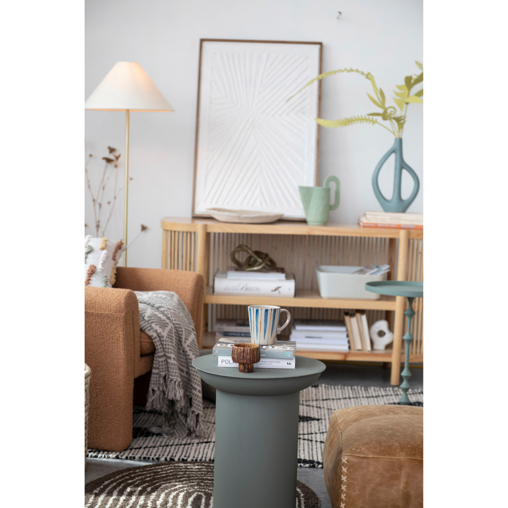 Modern Textured Metal Side Table  Grey   Transitional   Side Tables And End Tables   by Creative Co op  Houzz