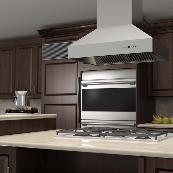 ZLINE Ducted Island Mount Range Hood with Remote Blower in Stainless Steel