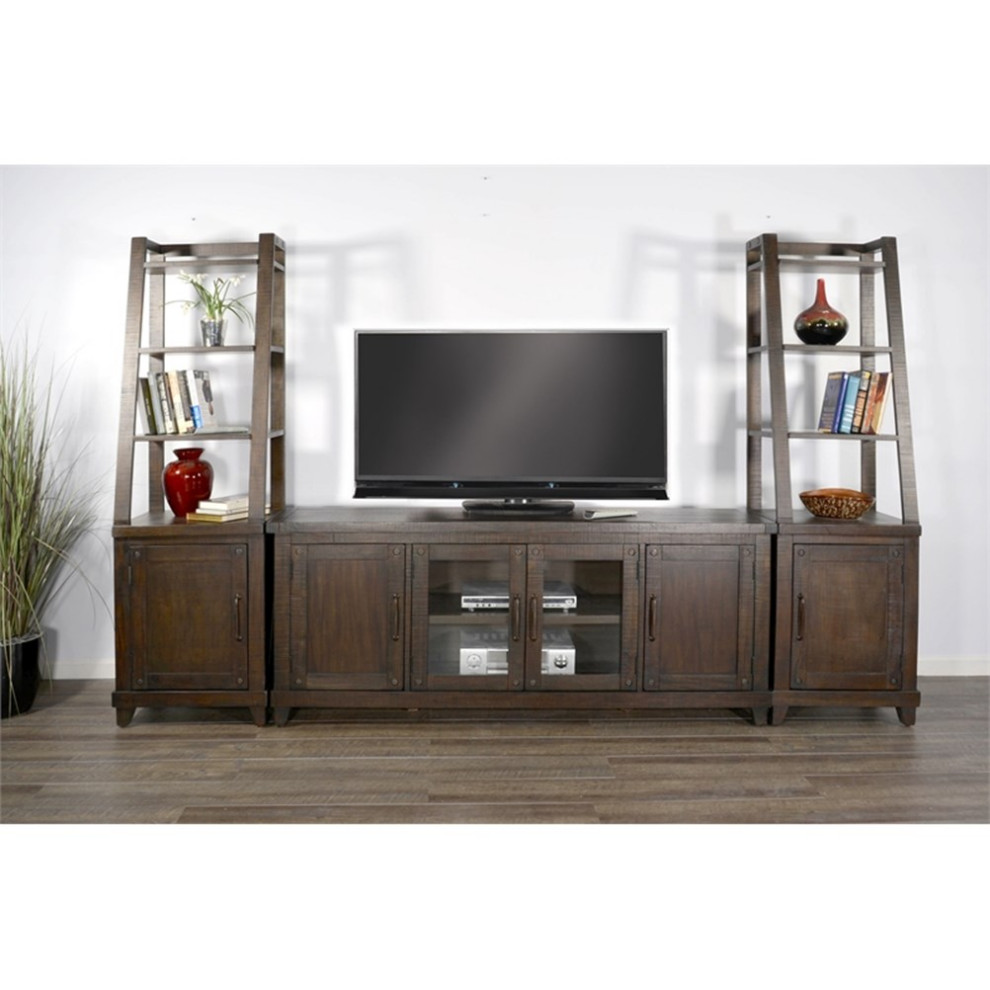 Sunny Designs Vivian 74 quotModern Mahogany Media Console   Desert Rock/Light Brown   Rustic   Entertainment Centers And Tv Stands   by Homesquare  Houzz