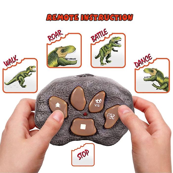 Stuff Certified® RC T-Rex Dinosaur with Remote Control - Tyrannosaurus Rex Controllable Toy Robot Green