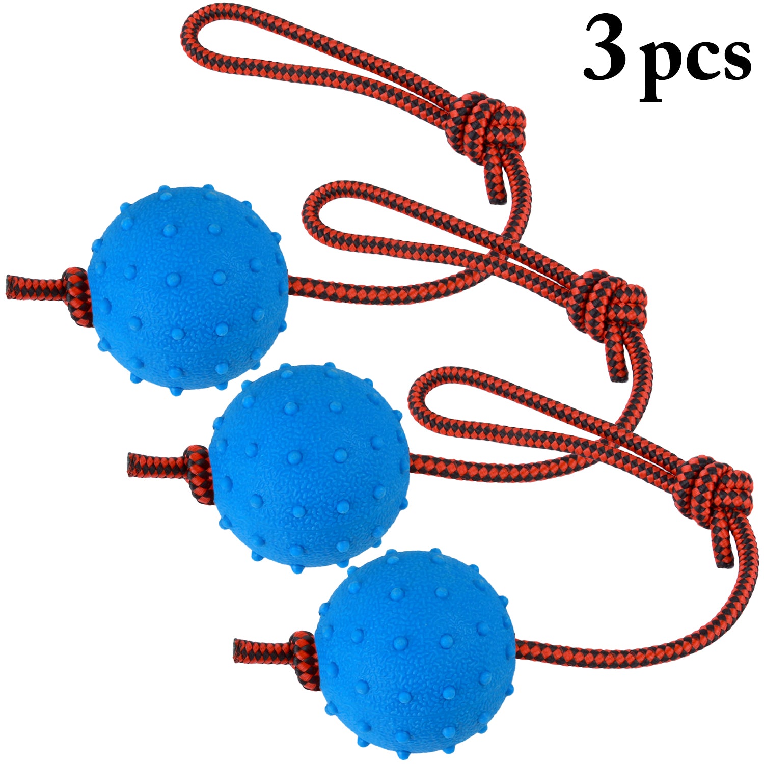 Legendog 3PCS Dog Toys Ball with Rope Interactive Dog Tug Toy Indestructible Dog Fetch Toy for aggressive chewers