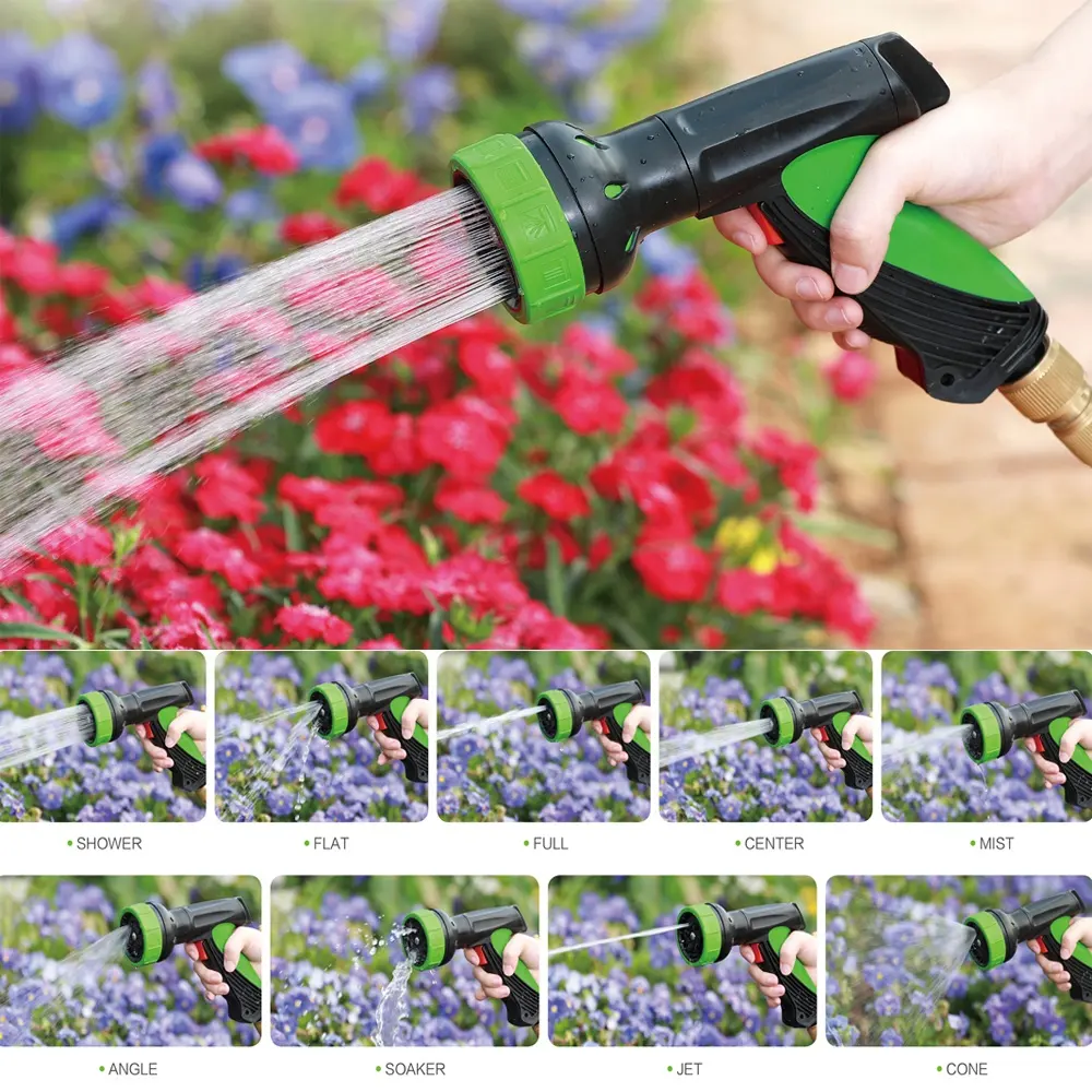 Custom Plastic Plant Watering 10 Pattern Garden Hose Nozzle Lightweight Portable Garden Water Gun Set Source of supply of goods