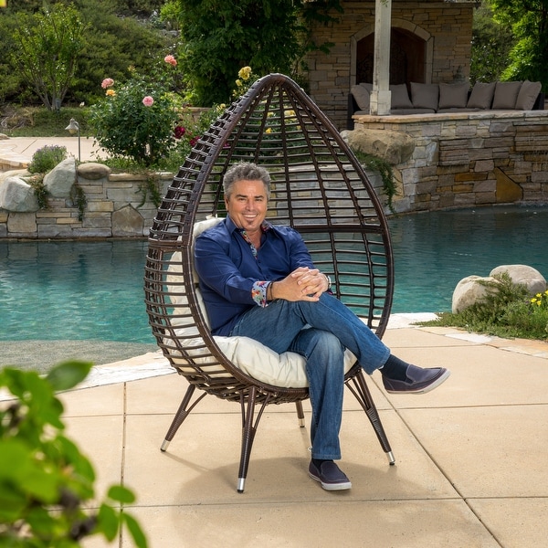 Cutter Teardrop Wicker Lounge Chair by Christopher Knight Home