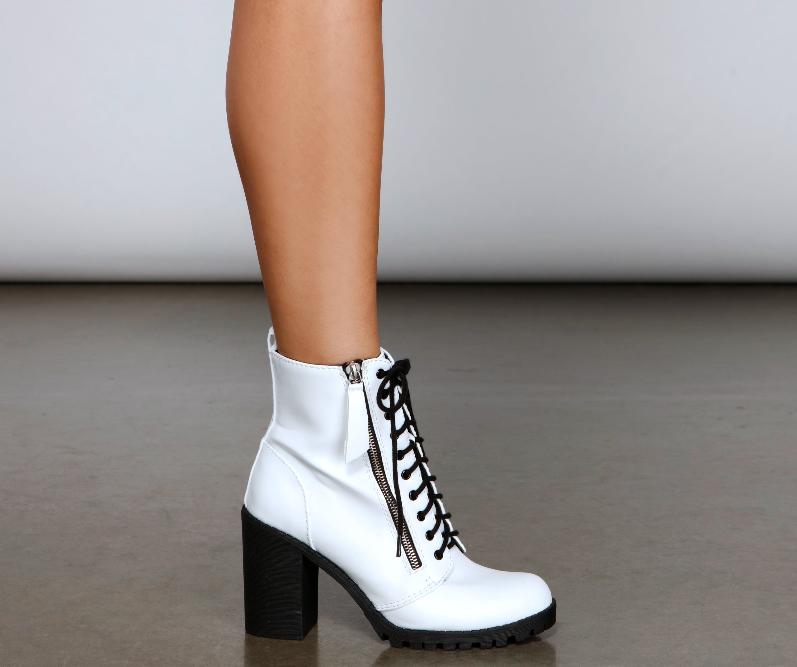 Own It Faux Leather Zipper Booties