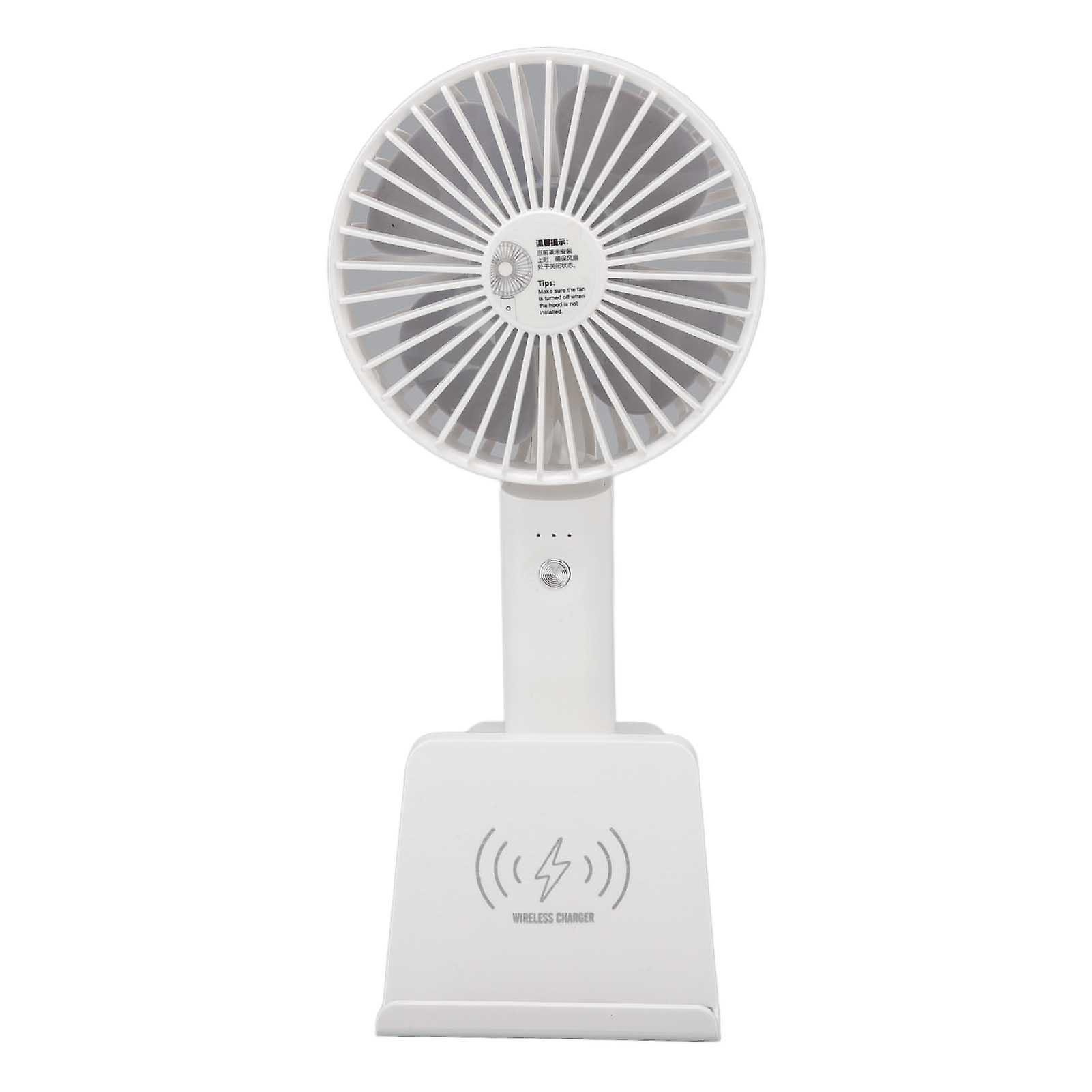 USB Handheld Fan 3 Levels Strong Wind Dual Power Supply Mode Portable Fan with Base for Office Home Travelling Shopping