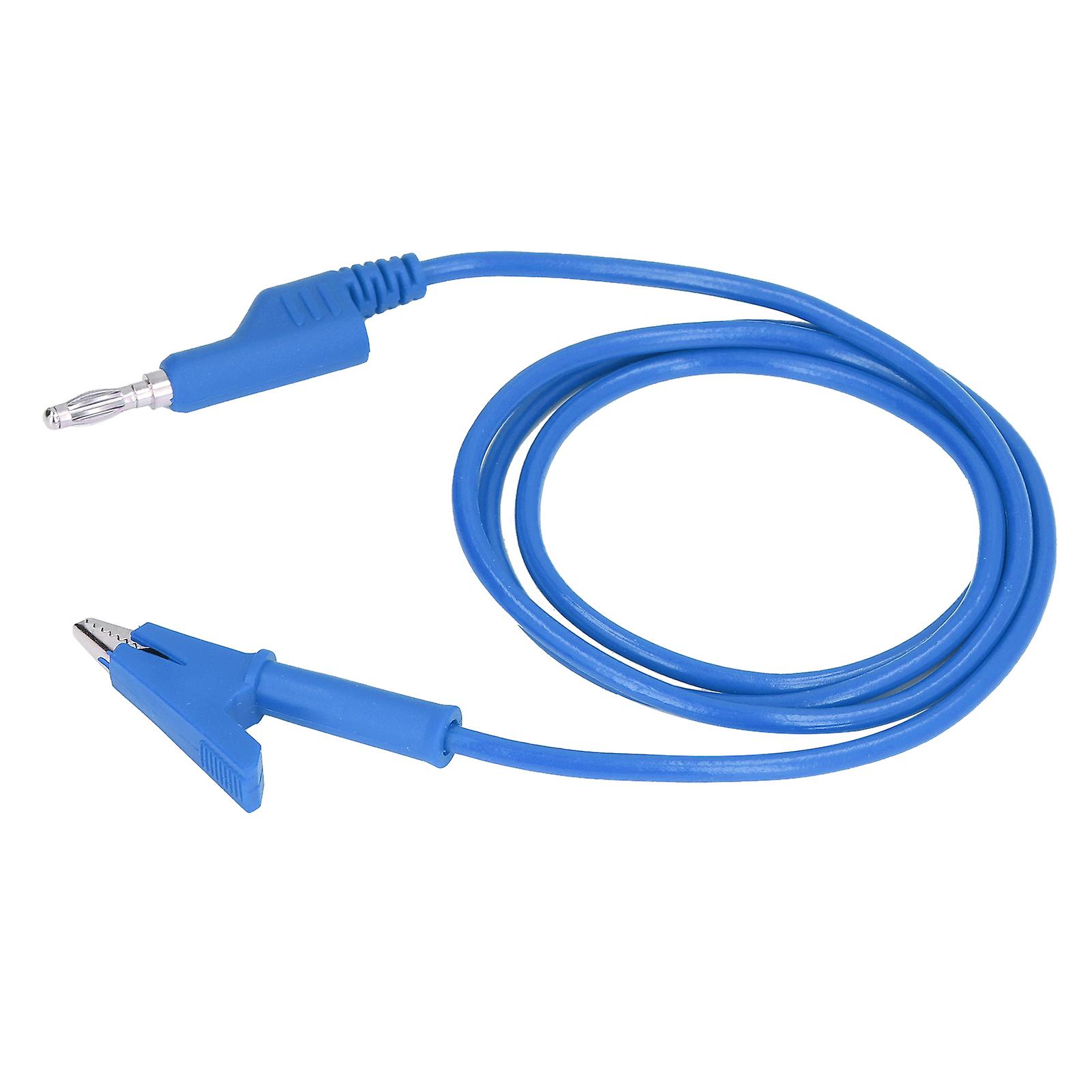 Crocodile Clip Test Leads Banana Plug Wire Cable Flexible for Electrical Testing J.70035‑1 4mmBlue