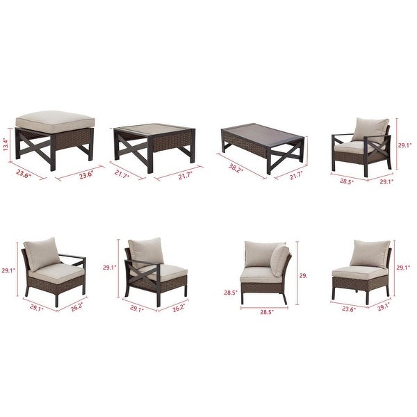 X-Arm 6-Piece Outdoor Conversation Set - Overstock - 33035707