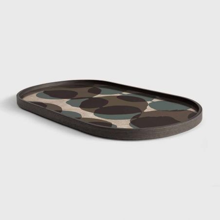 CONNECTED DOTS GLASS TRAY OBLONG M