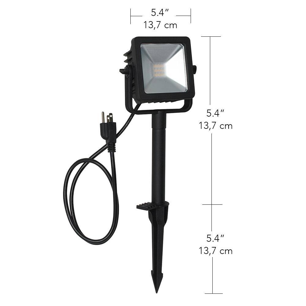 Hampton Bay Plug-In Black Outdoor Integrated LED Landscape Flood Light G09457