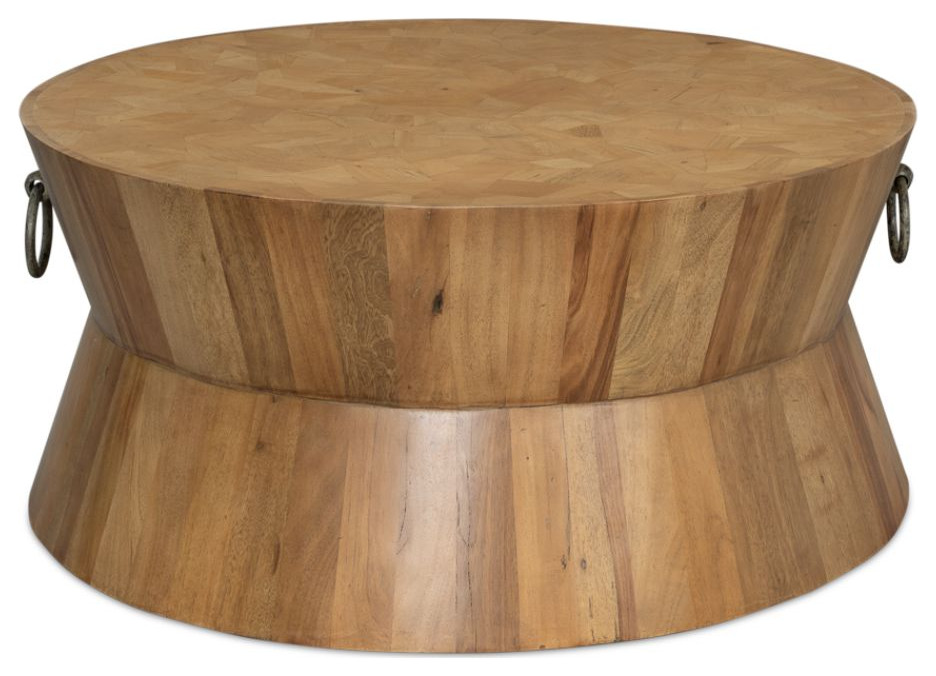 Tower Round Coffee Table Driftwood   Industrial   Coffee Tables   by Sideboards and Things  Houzz