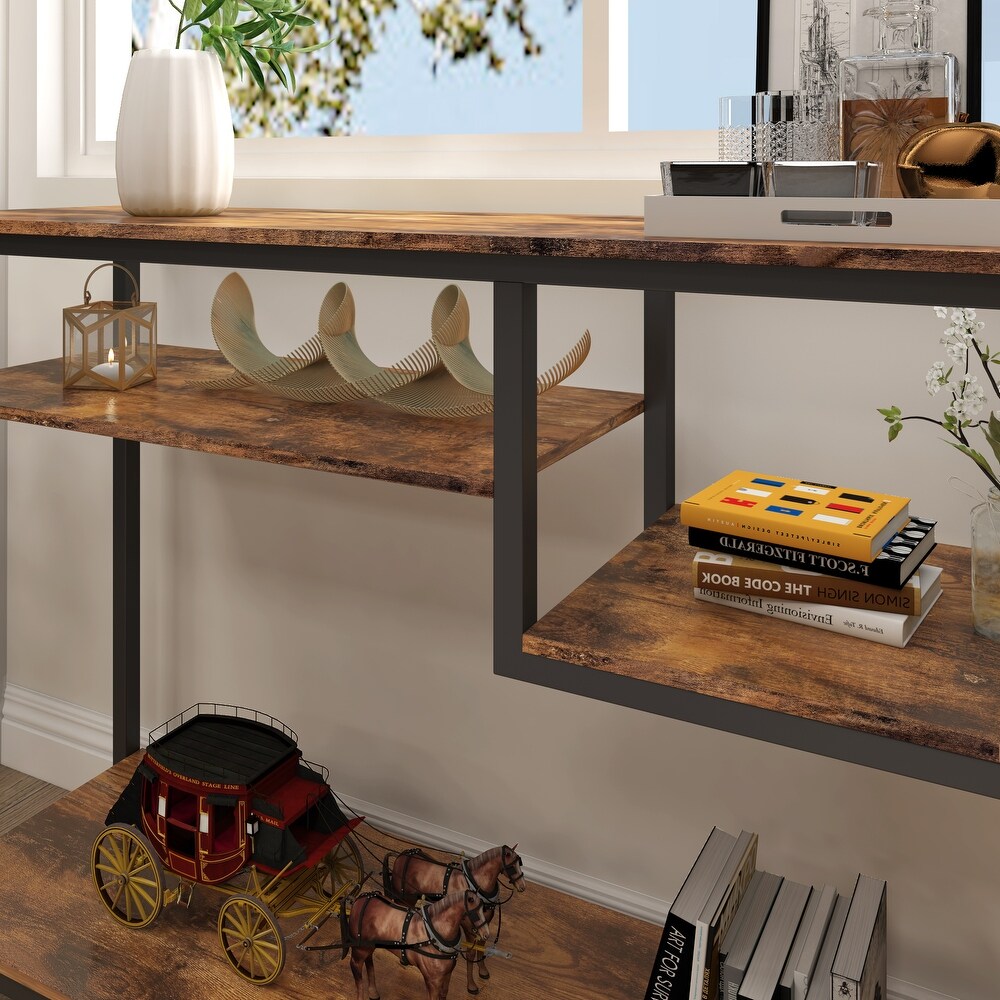 Console Tables with 4 Tier Storage Shelves   40 inch