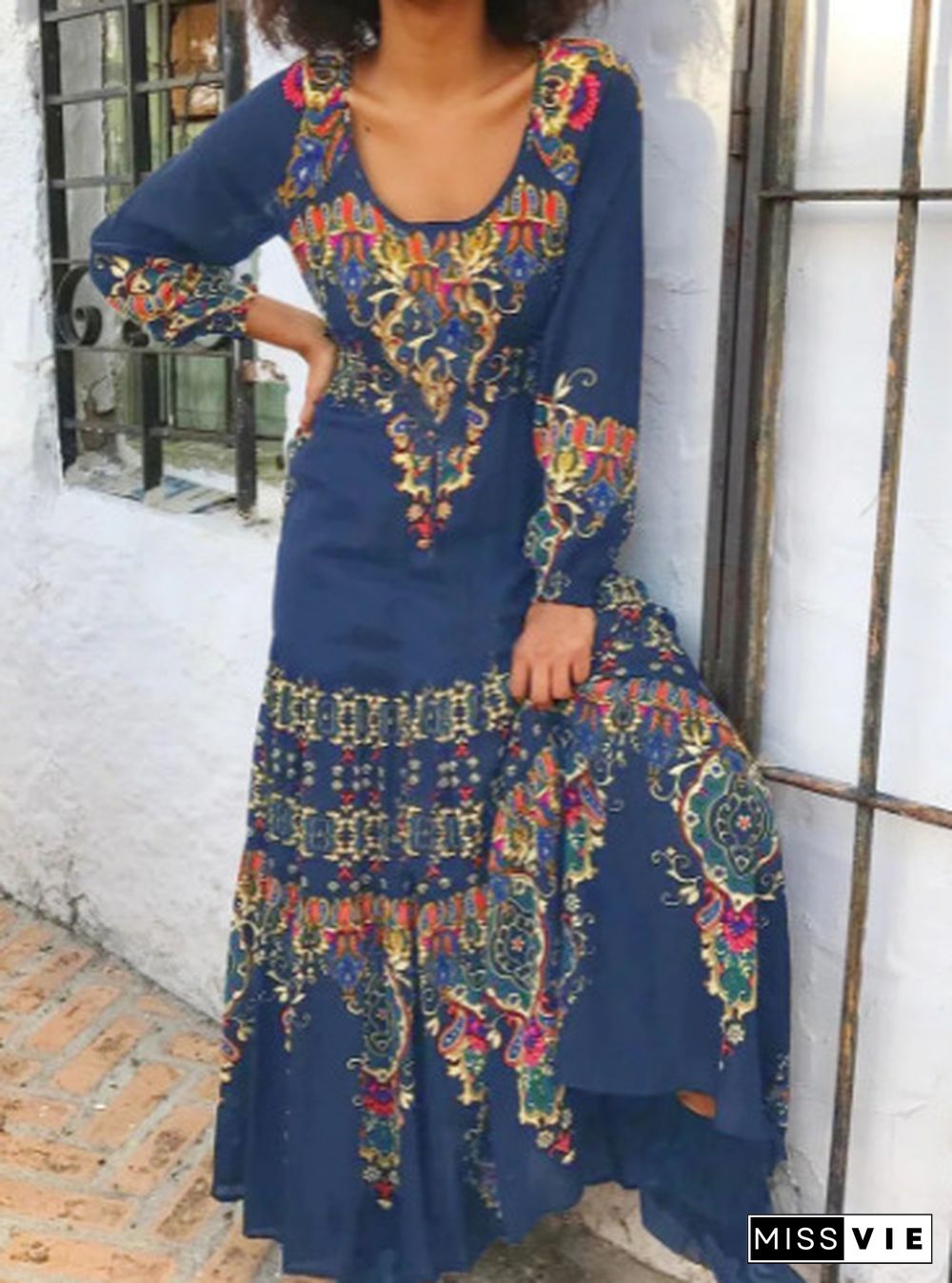 Cotton A-Line Boho Weaving Dress