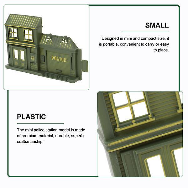 12pcs Simulated Police Station Model Decoration Mini Police Station Model Sand Table Decor