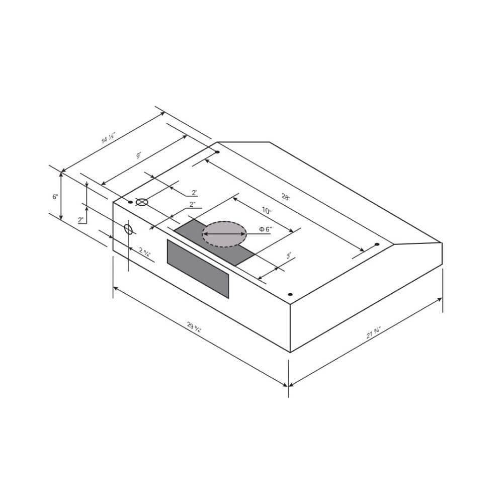 Cyclone 30 in Classic Collection 680 CFM Dual Opening Under Cabinet Range Hood in Stainless Steel