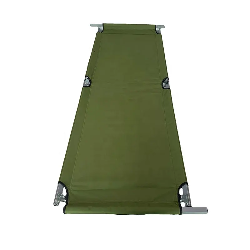 easy carrying ultralight green oxford fabric waterproof Aluminum travel hiking camping folding bed