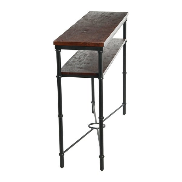 Saratoga Rustic Solid Wood and Iron Console Table