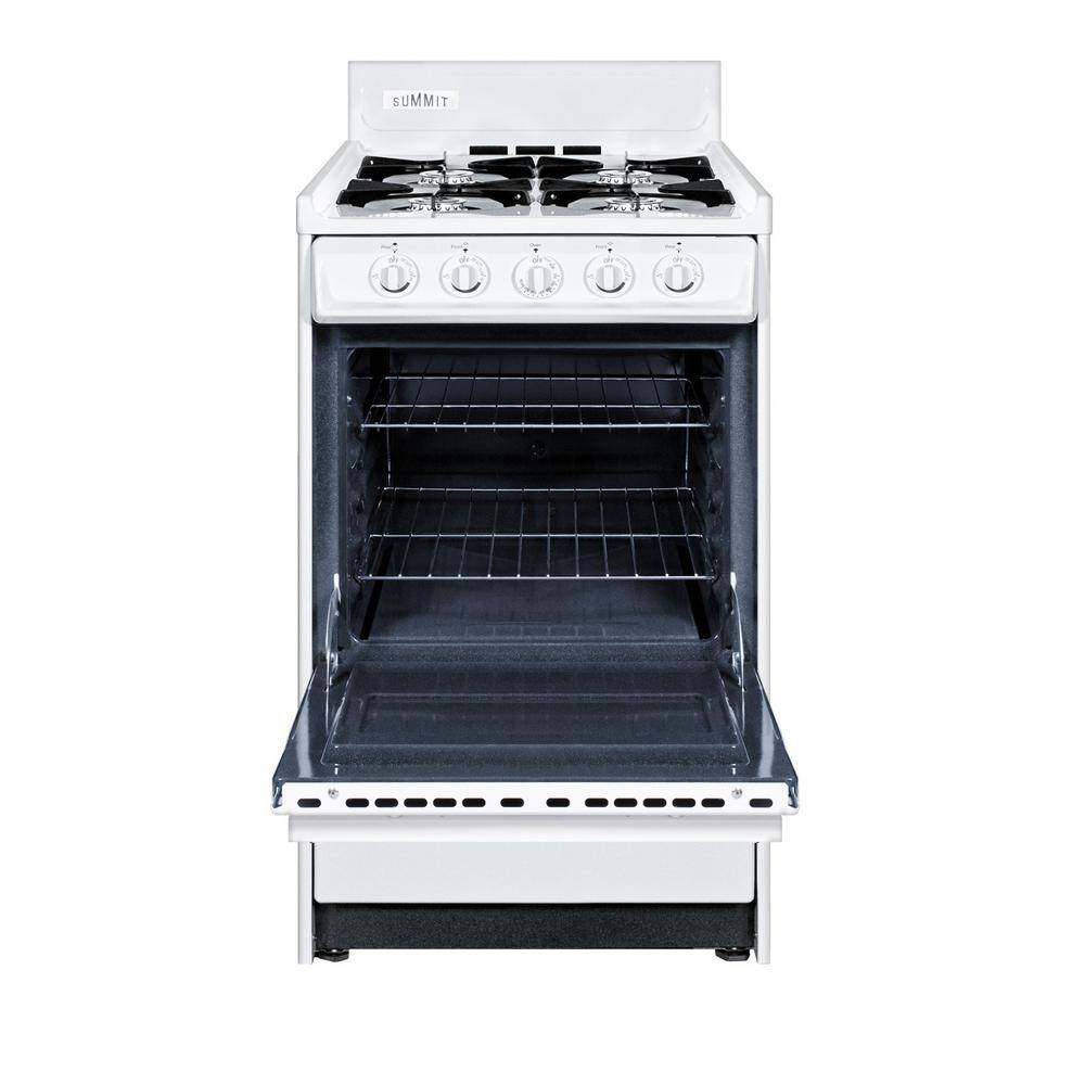 Summit Appliance 20 in. 2.46 cu. ft. LP Gas Range in White Battery Powered WLM110P