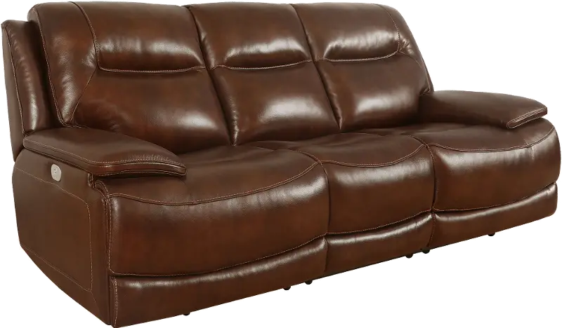 Colossus Brown Leather Power Reclining Sofa