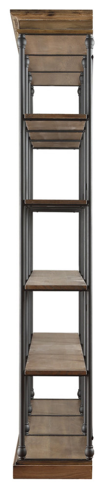 Eleanor Cornice 5 Shelf Bookcase   Industrial   Bookcases   by Inspire Q  Houzz