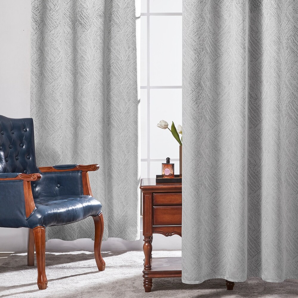 Deconovo Full Blackout Textured Linen Curtains(2 Panel)