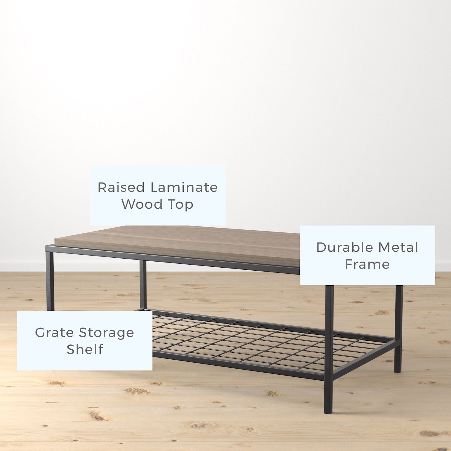 Lucid Dream Collection Wood and Metal Coffee Table